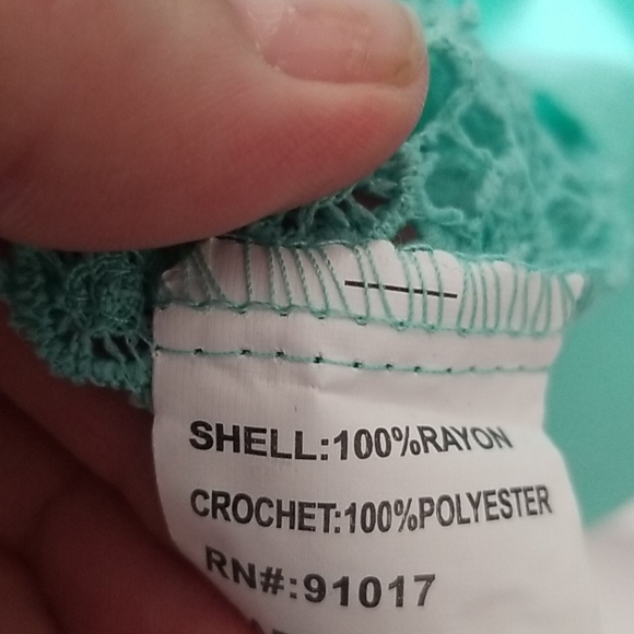 Turquoise Crochet Swim Cover up - Picture 6 of 7